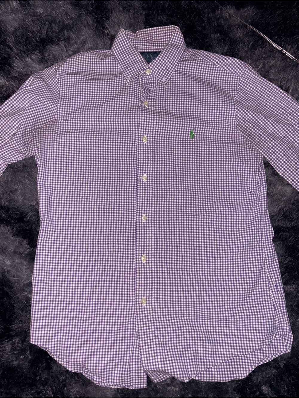 Ralph Lauren Purple Gingham Button-Down Shirt